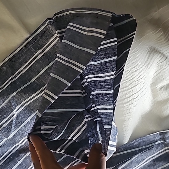 Cropped Linen blue and white pants - Picture 9 of 13